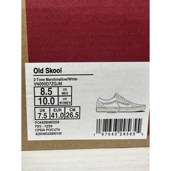 Vans Old Skool Marshmallow/ White Mens 8.5/ Women 10 VND000D7ZQJM - Picture 12 of 12